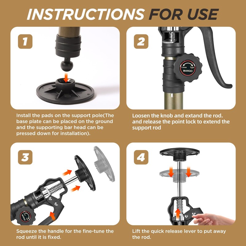 MANQO Cabinet Jack for Installing Cabinet Support Pole 3rd Hand