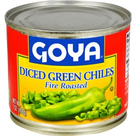 Goya Foods Diced Green Chiles, Fire Roasted, 7 Ounce (Pack of 24)