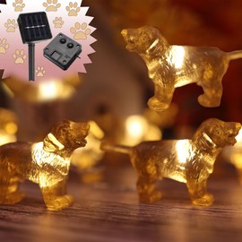 enlaceray Solar String Lights Labrador Outdoor Waterproof Decorative Lights Dog Fairy Solar Lights for Outside Garden Décor Balcony Patio Thanksgiving Christmas Fairy Lights 40LED 14ft