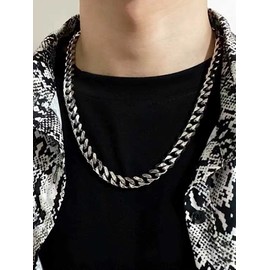 Necklace for Men Chunky Mens Necklace Chain Cuban Link Chain Dainty Gold/Black/Silver Chain Necklace for Men Christmas Gifts for Family Friend