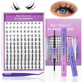 DlY Extension Sets and Clusters 9-17 mm l Bonding Seal andMakeup Remover Makeup Cosmetic Extensions ExtensionSalon Clusters Brush Contour lashes eyelash:_JM-Fairy Kit
