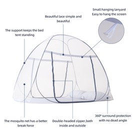 Pop-Up Mosquito Net Tent for Bed,Portable Folding Design Outdoor Camping Tent with Net Bottom for Baby Adults, Easy to Install and Wash for Queen Size Bed 79 x 59 x 59 inch
