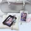 2 Pcs Cute Photocard Holder Keychain with Blue and Purple