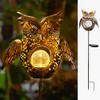 Go2garden Solar Lights Outdoor Owl Decorative Metal Stakes Lights Crackle