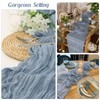 6 Pieces Dusty Blue 10FT Cheesecloth Table Runner Boho Gauze