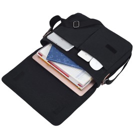 CAAORDKSO Vintage Canvas Satchel Messenger Bag for Men Women Small Crossbody Bag Travel Shoulder Bag 13.3" Laptop Bag Bookbag (Black)