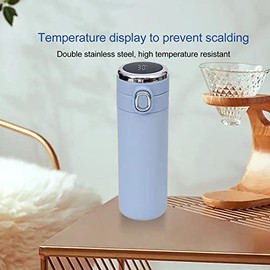 Termo Inteligente, Botella Deportiva de Acero Inoxidable, Aislamiento al Vacío, LED Display con Mostrador de Temperatura, 400 Ml, Doble Pared,...     