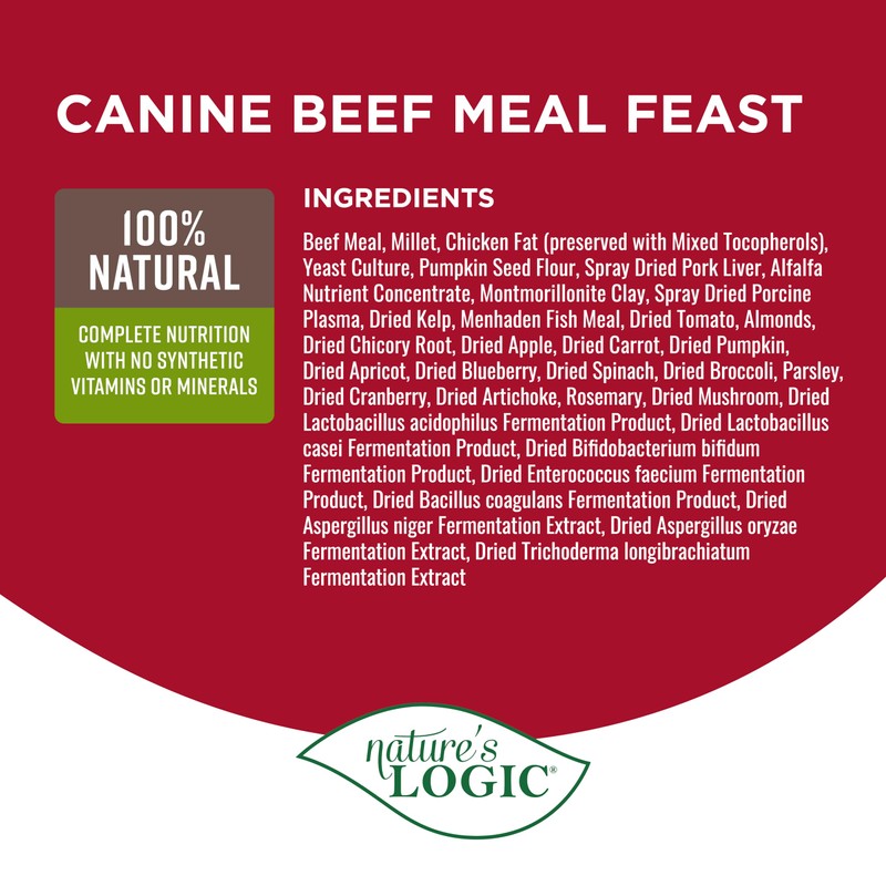 NATURE'S LOGIC Dry Dog Food - 100% Natural - No