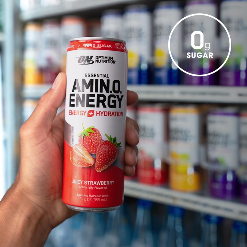 Optimum Nutrition Amino Energy Sparkling Hydration Drink, Electrolytes, Caffeine, Amino