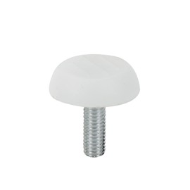 Wealrit 16 White Furniture Levelers - 1.5 Inch Diameter, M6 Screw on Glide Table Levelers