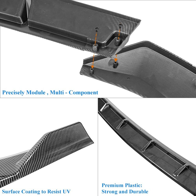 Rolling Gears Carbon Fiber Look Front Lip Spoiler Compatible with