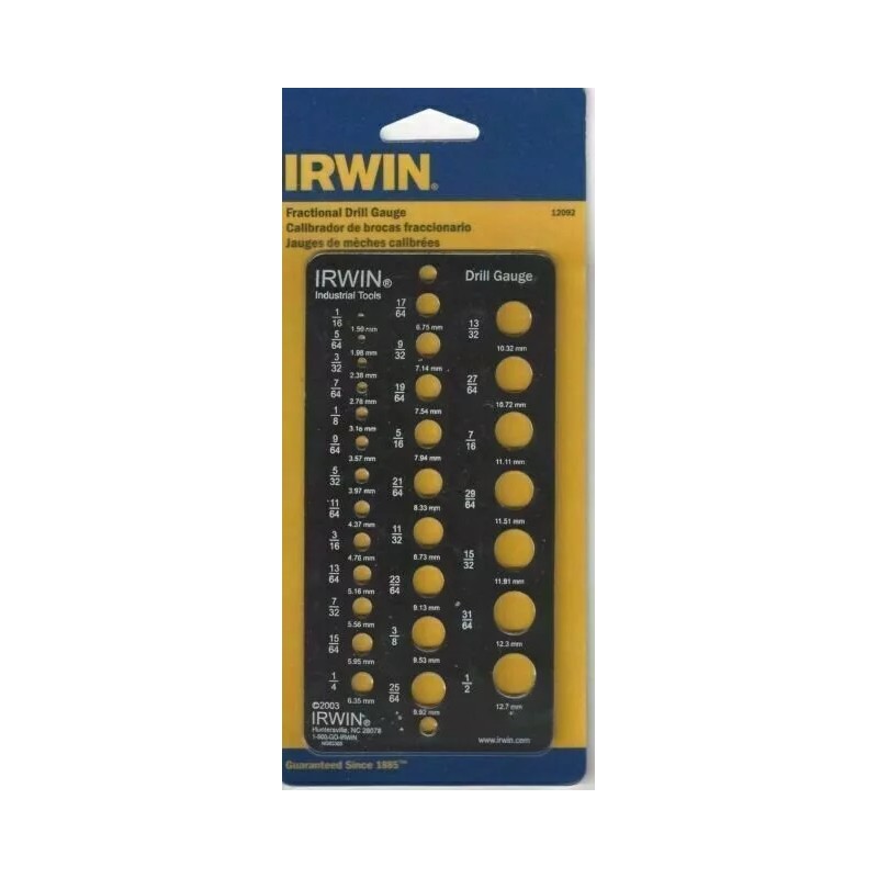 Irwin Fractional Drill Gauge