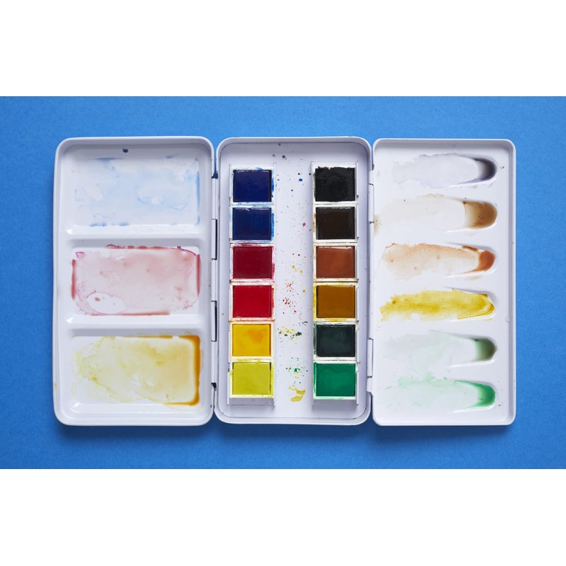 Pébéo Aquarelle Fine Metal Pocket Box 12 Half Cups
