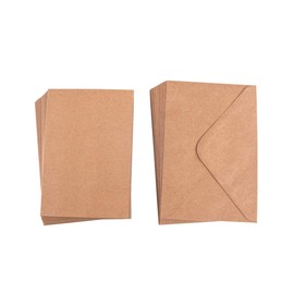 Rayher 73203521 Set of Double Cards + Envelopes DIN B6, Kraft Paper, Folding Cards with Envelopes, Greeting Cards with Envelopes
