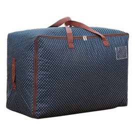 WITERY Large Storage Bag 105L with Zip Waterproof Large House Moving Bags Moisture Smell Proof Under Bed Bag for Blankets Clothes Duvet and Towels,Pillows (Dark Blue)
