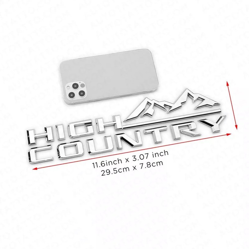 2Pcs High Country Emblems Side Door Letter Logo Car Badge