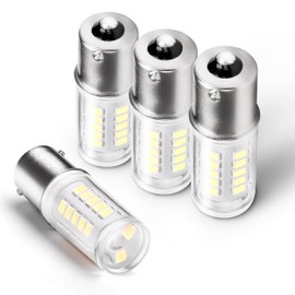 1156 BA15S LED Bulbs 12-24V, 1141 1003 7506 6000K Daylight White, Low Voltage Bayonet Single Contact, 5W 500LM Replacement For RV Landscape Interior Lights Camper Marine Boat Trailer Lights, 4Pack