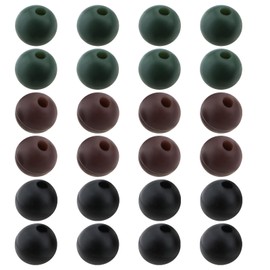 EMSea Pack of 150 PE Bumper Beads 6 mm Buffer Beads for Carp Fishing to Protect Rod Head and Buoy Fishing Equipment (Black/Green/Brown)