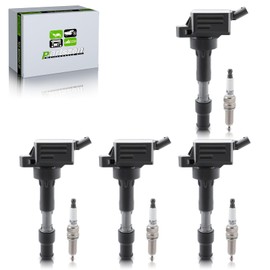 partszen UF816 Ignition Coil 9723 Spark Plug Set 2.0L for Kia Optima 17-18 Soul 20-22 Seltos 21-22 Forte 17-22 Forte5 21-22 for Hyundai Elantra 17-20 Veloster 19-21 Kona 18-22 Sonata 16-19