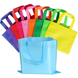 SPERPAND 20 Pcs Reusable Party Favor Bags, Non-Woven Small Goodie Bags, Treat Tote Gift Bags with Handles for Kids Birthday, Baby Shower