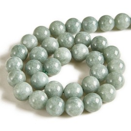45pcs 8mm Burmese Jade Beads Natural Gemstone Beads Round Loose Beads for Jewelry Making