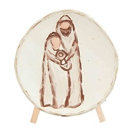 Mud Pie Plate Stand, Mary and Joesph, 7" dia