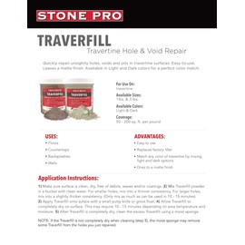 Stone Pro Traverfill - Travertine Hole and Void Repair - 1 Pound - Light