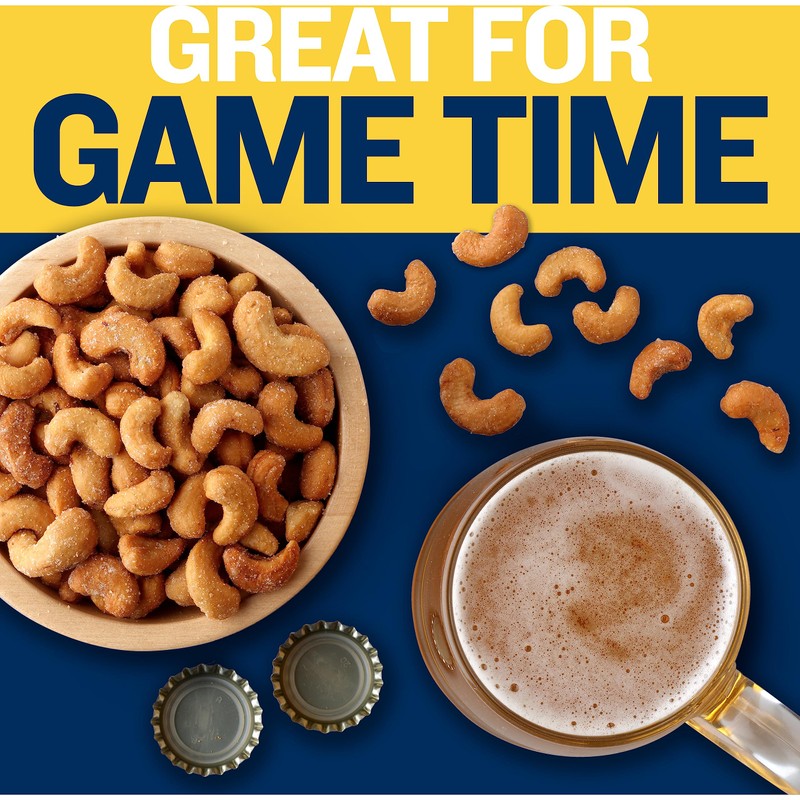 PLANTERS Deluxe Honey Roasted Whole Cashews, Sweet and Salty Snacks,