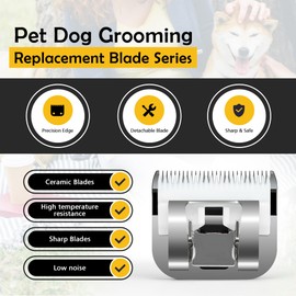 10# Clipper Blades Pet Grooming Clipper Replacement Blades, Detachable Clipper Blade Compatible with Andis/wahl/Oster Dog Clippers,10 Blade 1/16-inch, Made of Ceramic & Stainless Steel Blade