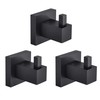 KIBI Cube Bathroom Towel Hook | 3-Pack Wall Mounted Robe