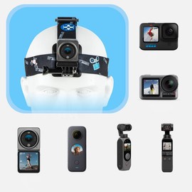 Honlyn Head Strap Mount Compatible with Action 2 / GoPro10/8/9/ Pocket 2 Insta360 one X2/FIMI PALM2 Headband Adjustable Accessories (Blue)