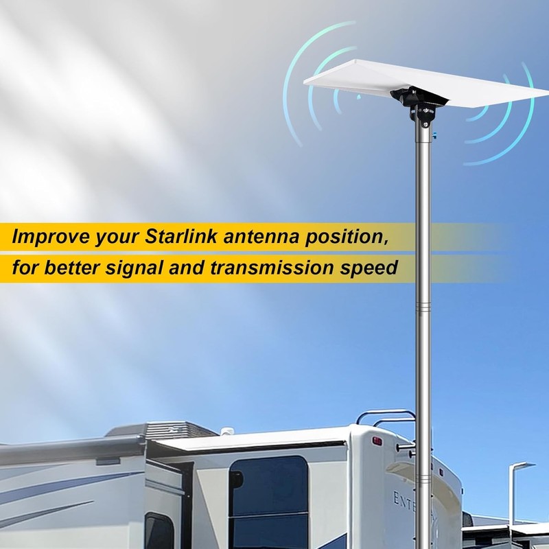 2-Section Extension Pole for Starlink Pole Mount Kit, Easy Installation