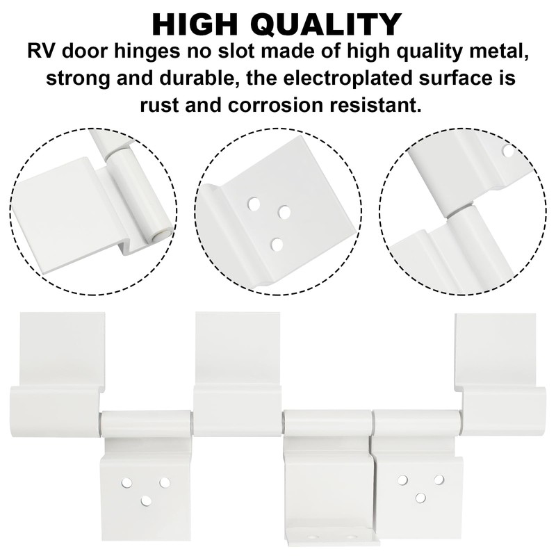Trailer Rv Door Hinges Replacement Parts 198295 Hinge Assembly (White)