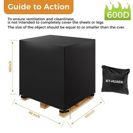 Zipper Pallet Cover,600D Heavy Duty Pallet Covers Fits Large Pallets Up to 49.2" x 41.33" x 49.21" | Waterproof,Rip-Proof, Fade Resistant, Cargo Turnover Cover With Adjustable Velcro Strap - Color: 60" x 48" x 48"