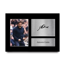 HWC Trading A4 Antonio Conte Tottenham Hotspurs Gifts Printed Signed Autograph Picture for Football Fans and Supporters - A4