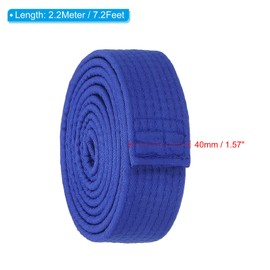 PATIKIL Taekwondo Colored Ranking Belt 1.5" x7.2Ft 2.2m, Polyester Martial Arts Judo Karate Belt for Coach Teaching Practice, Blue