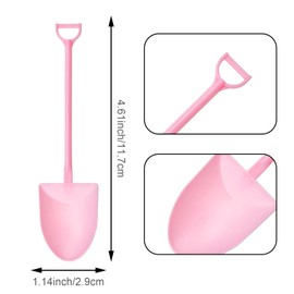 100PCS Mini Shovel Spoons for Desserts, Shovels Pudding Yogurt Spoons for Family or Party Cute Disposable Plastic Dessert (Pink)