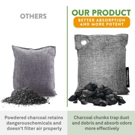 BASIC CONCEPTS Charcoal Odor Absorber for Strong Odor (Large, 12 Pack, 100g each), Perfect for Smelly Shoes, Bamboo Charcoal Air Purifying Bag, Activated Charcoal Odor Absorber for Closet, Shoe, Car, Odor Deodorizer