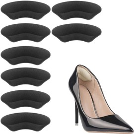 Heel Grips Inserts for Loose Shoes, Self-Adhesive Heel Cushion Pads for Shoes Too Big, Soft Heel Protectors for Blisters, Heel Pain, Slipping, and Rubbing – Improved Shoe Fit (Black, 4 Pairs)