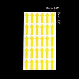 PATIKIL Small Arrow Sticker Label 1.2 x 0.5 Inch Pack of 450 Glue Colour Coding Sign Stickers for Gas Direction Inspection Error Marking Yellow