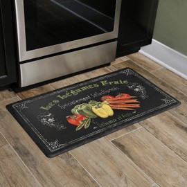 J&V TEXTILES Anti Fatigue Kitchen Mat - Kitchen Mat Cushioned Anti Fatigue, Kitchen Floor Mats Cushioned, Non Slip Waterproof Mat Standing Desk, 20x36x1/2 inches (Les Legumes)