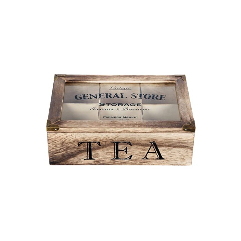 Shabby Chic/Rustic/Vintage/Style Wooden TEA Storage Box/Caddy/Tea Bag Chest - 6