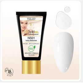 HyGEL Hybrid Nail Gel, Nude Skin Collection SINGLES, 60ml (Ivory Shimmer, NS01)