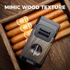 Woodronic Cigar Lighter with V-Cut Cigar Cutter and Cigar Holder,