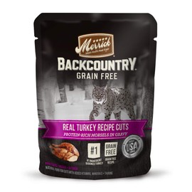 Merrick Backcountry Grain Free Gluten Free Premium High Protein Wet Cat Food, Turkey Recipe Cuts With Gravy - (Pack of 24) 3 oz. Pouches