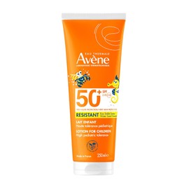 AVENE, Leche Solar Infantil FPS 50+, Resistente al Agua, Sudor y Arena, Alta Tolerancia Pediátrica, Con Agua Termal y Pretocoferil, 250 ml