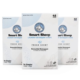 Smart Sheep - Laundry Strips - 144 Loads 3 PACK - Laundry Detergent Strips - Detergent Strips for Sensitive Skin -Convenient Eco Friendly & Plastic Free -Perfect for Home Travel & Camping -Fresh Scent