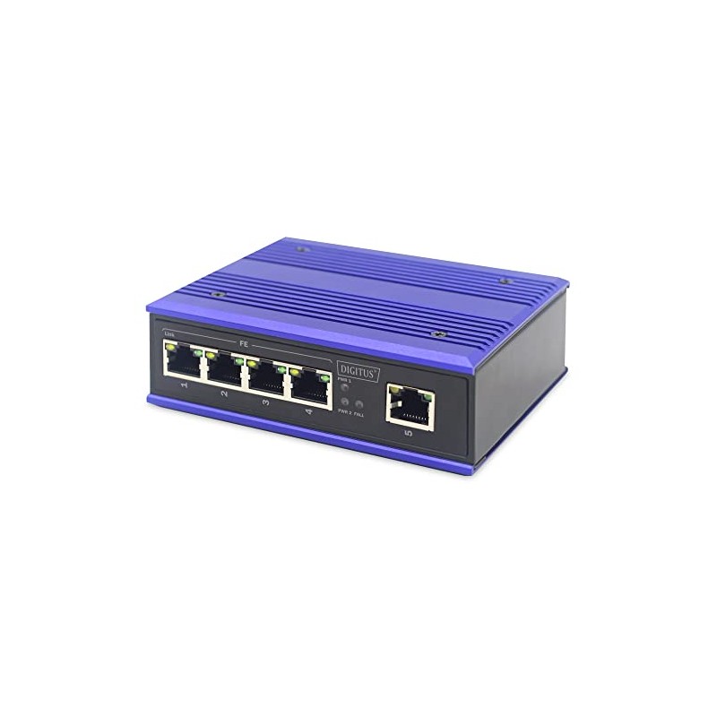 DIGITUS Network Switch - 5-Port Fast Ethernet - DIN-Rail Mounting
