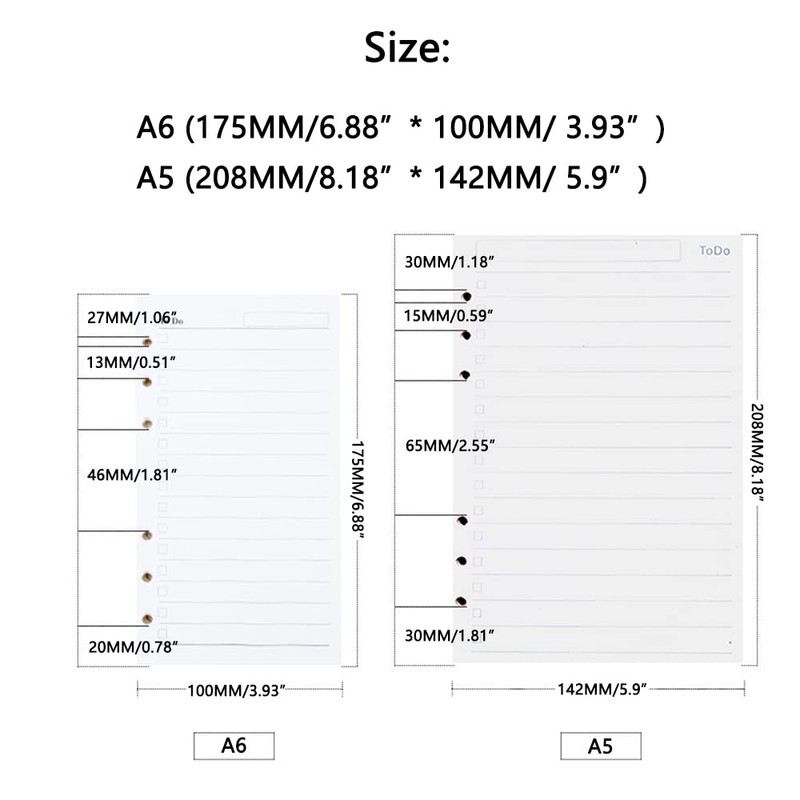 A5 Refills Paper, 160 Pages/80 Sheets Refill Pad, Insert Ruled