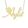 GR35Z9 Ayla Name Necklace with Heart 18K Gold Plated Stainless